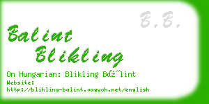 balint blikling business card